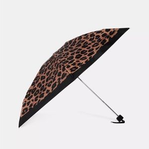 ☂️Coach Uv Protection Mini Umbrella In Leopard Print